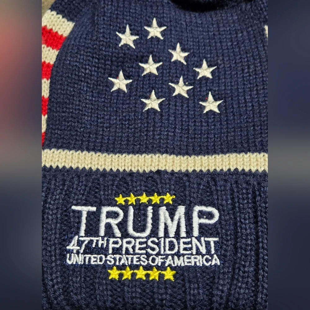 Trump Pom Pom Beanie - Picture 3 of 6